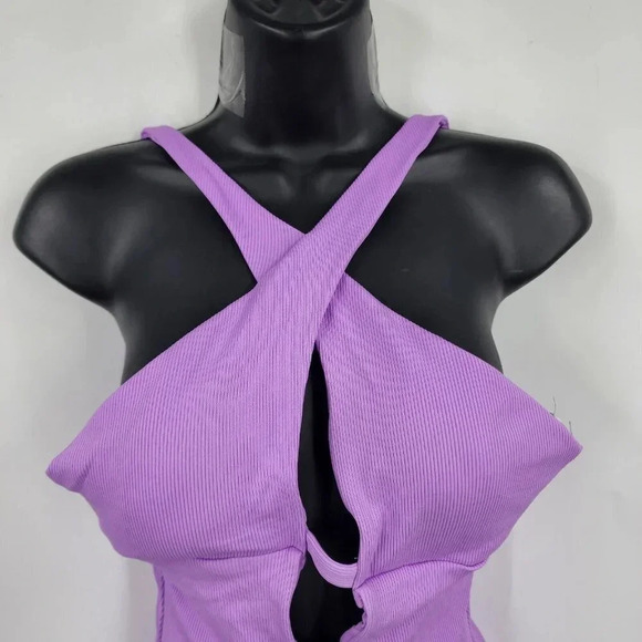 Becca Tessa High Neck One Piece Swimsuit in Orchid Size S NWT $148 - Picture 5 of 12